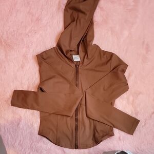Stylish Brown Zip-Up Utility Jacket